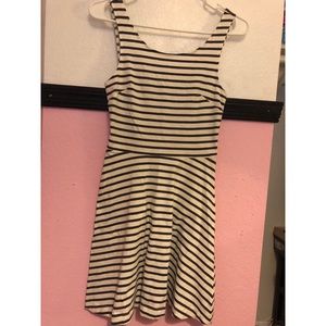 Black and white striped dress